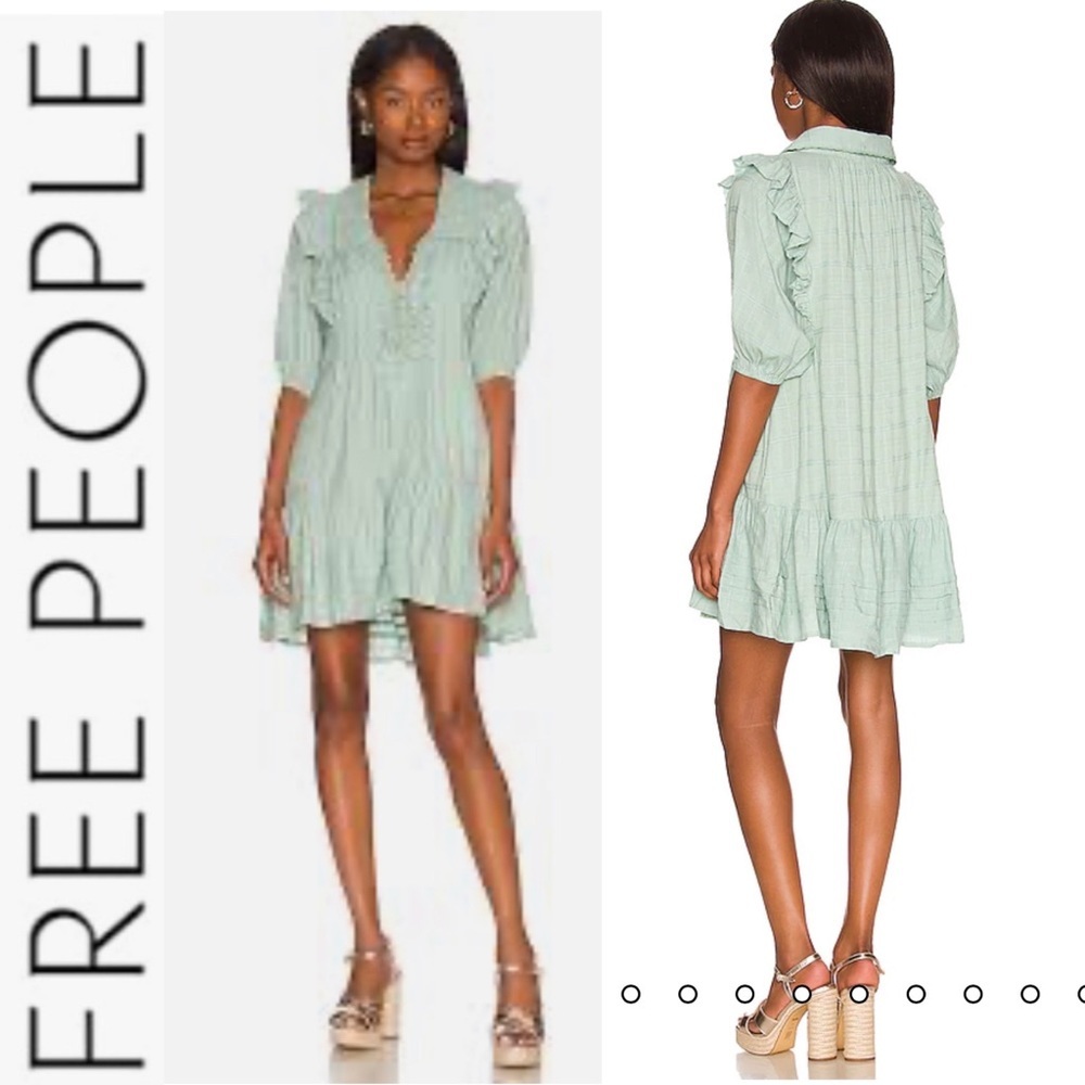 NWT Free People Elora Mini Dress in Mermaids Tail xs